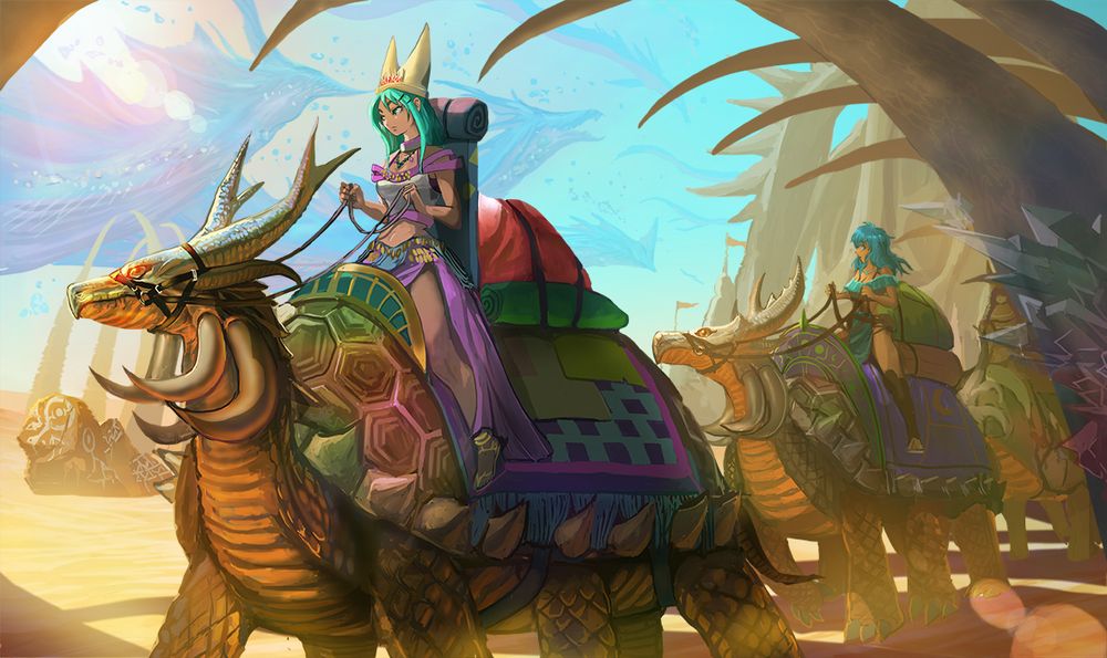 砂漠を行くドラゴン