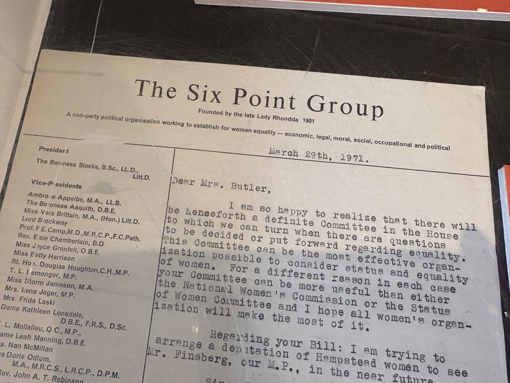 Letter on headed paper of the Six Point Group 
