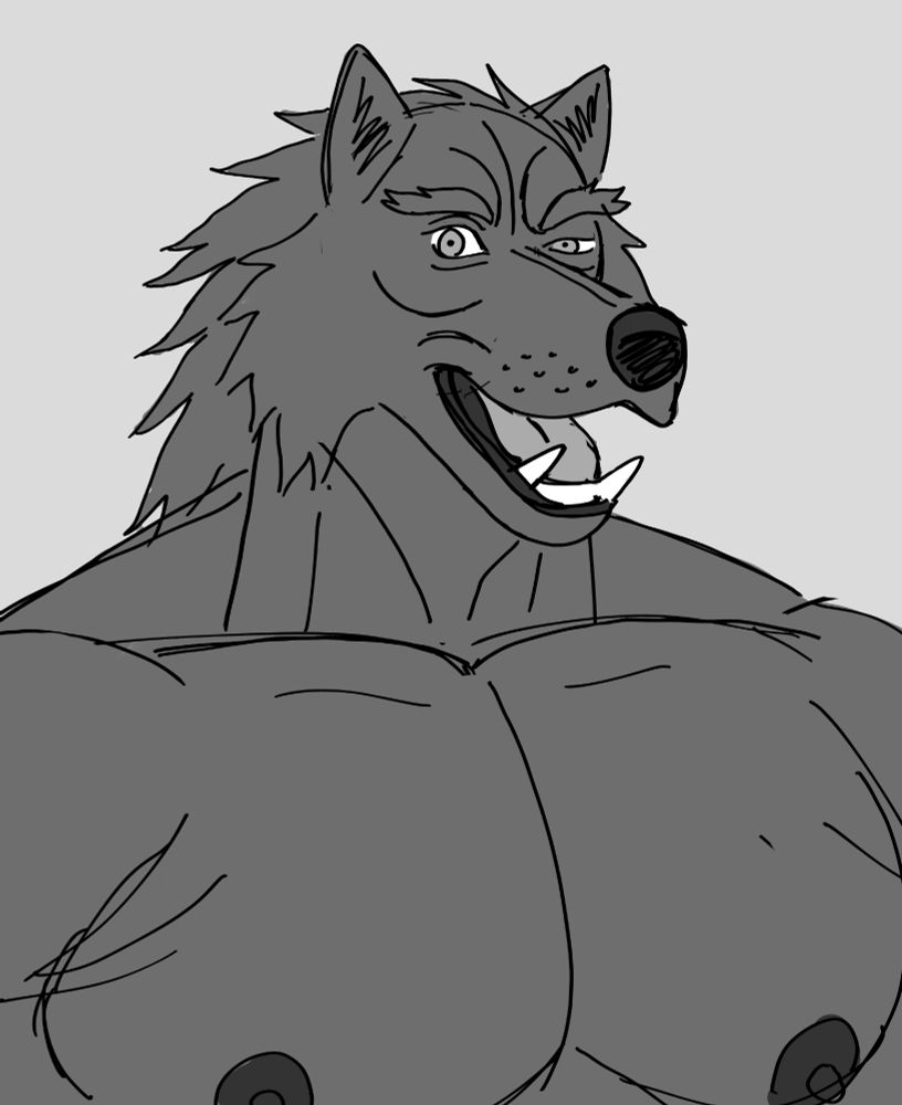 Sketch of Blaidd the half-wolf from Elden Ring.