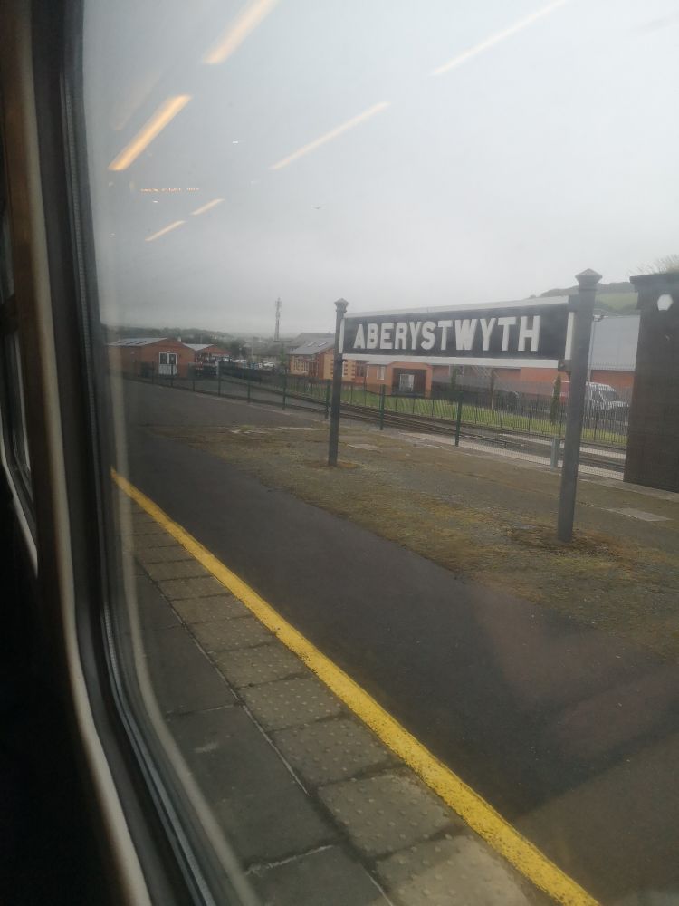 Picture taken through train window as we pull out of Aberystwyth station.