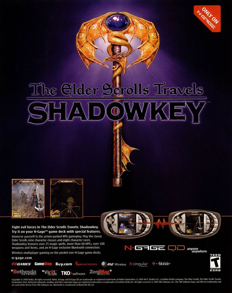 Scan of magazine advertising for The Elder Scrolls Travels Shadowkey by Bethesda Softworks in the issue #24 of GMR, in January 2005