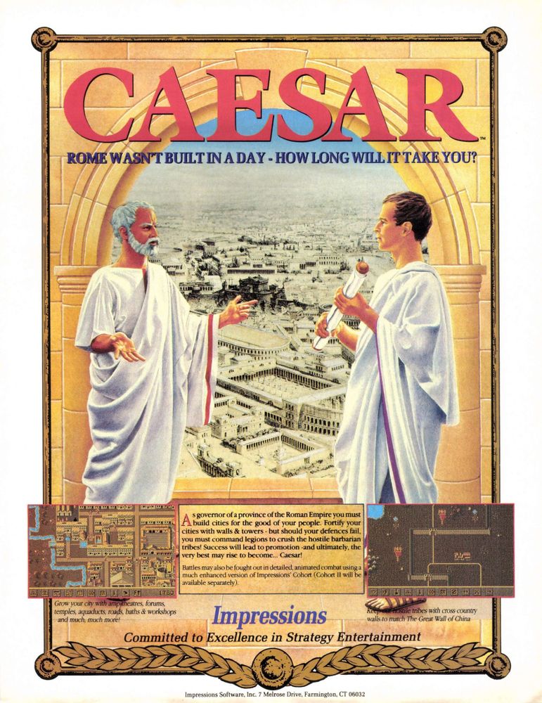 Scan of magazine advertising for Caesar by Impressions Softwarei in the issue #20 of Computer Game Review & CDROM Entertainment, in March 1993