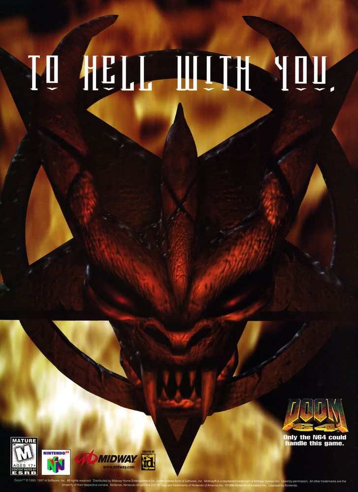 Scan of magazine advertising for Doom 64 by id Software & Midway in the issue #27 of Tips & Tricks, in May 1997