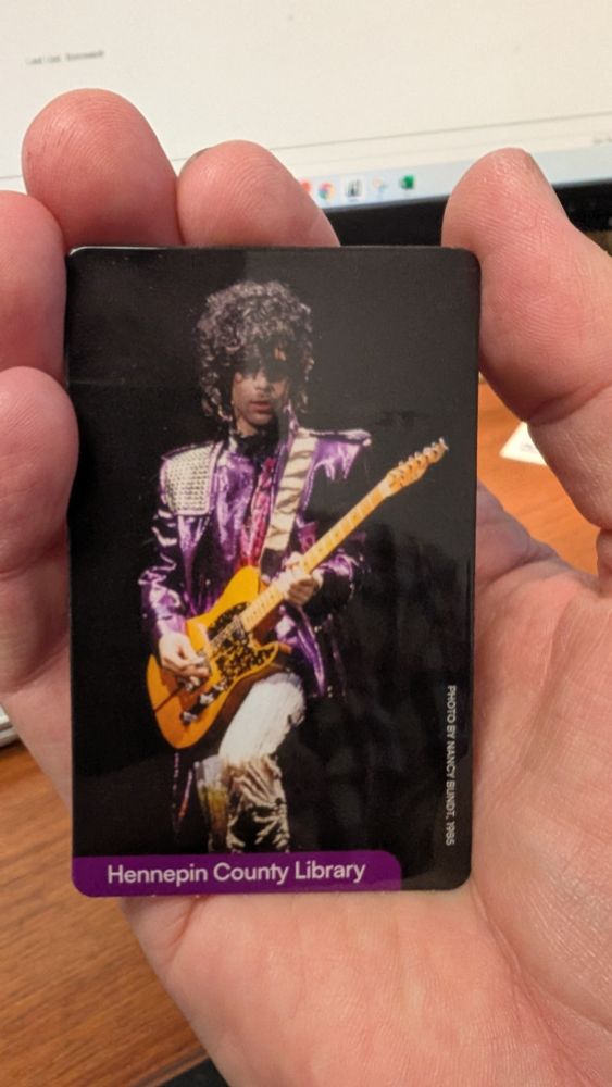 Hennepin County Library card with 1985 photo of Price by Nancy Bundt