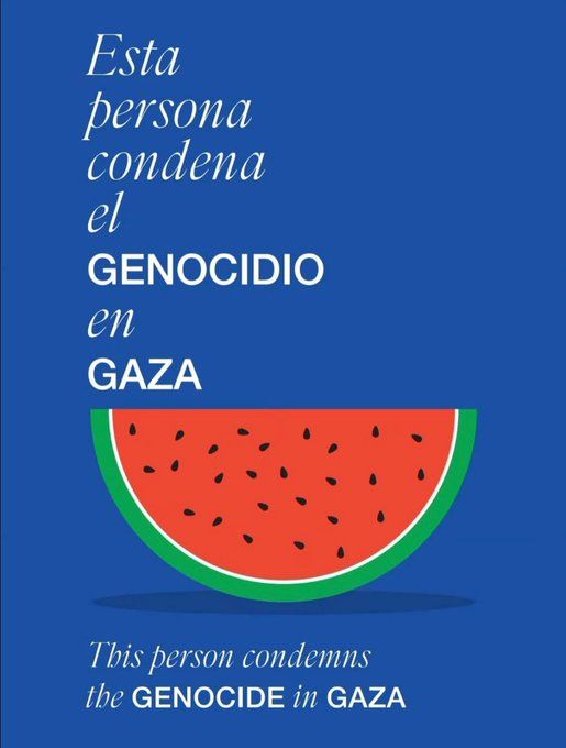 Esta persona condena el genocidio en Gaza.