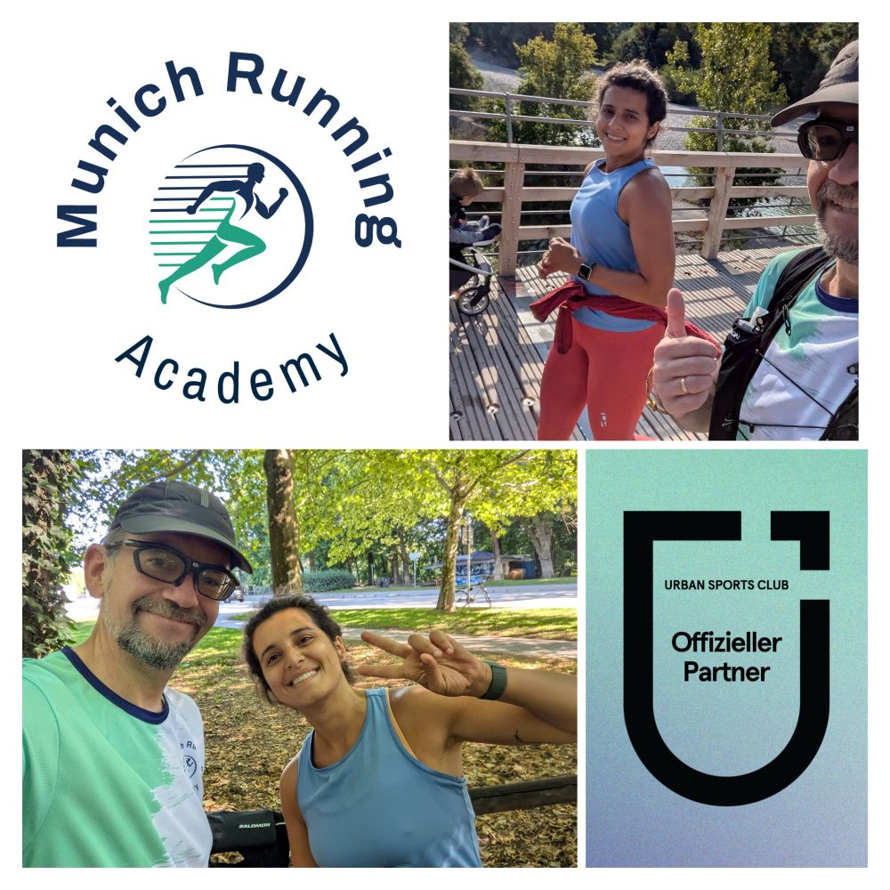 Selfie-Mosaik mit Bildern vom Training beim Laufen