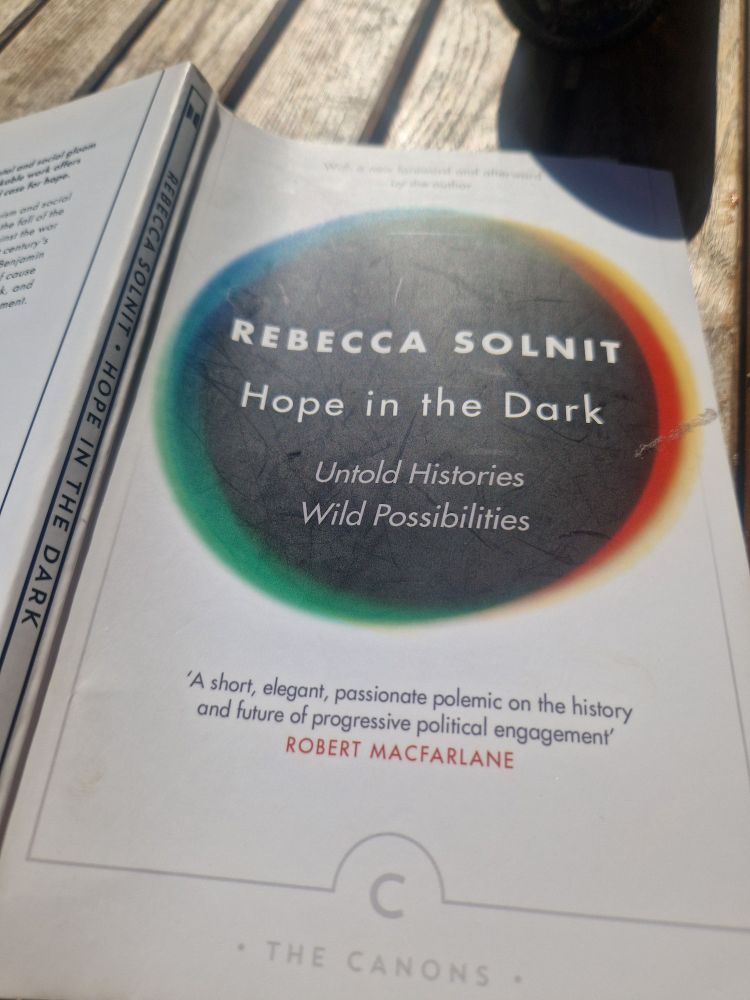 Front cover of Rebecca Solnit's book 'Hope in the Dark'