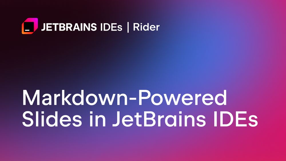 Markdown-Powered Slides in JetBrains IDEs | The .NET Tools Blog