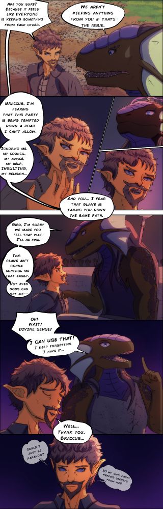 Page 4: Braccus assures Giro that that is not the case... and remembers he has Divine Sense.