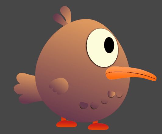 cartoon bird being lit by a moving point light in unity
