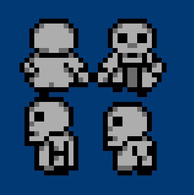 PT: Sprites de frente, costas e de lado do esqueleto inimigo do meu jogo inspirado em Zelda 1.
ENG: Front, back and sideway sprites of the skeleton enemy from my Zelda 1-inspired game.