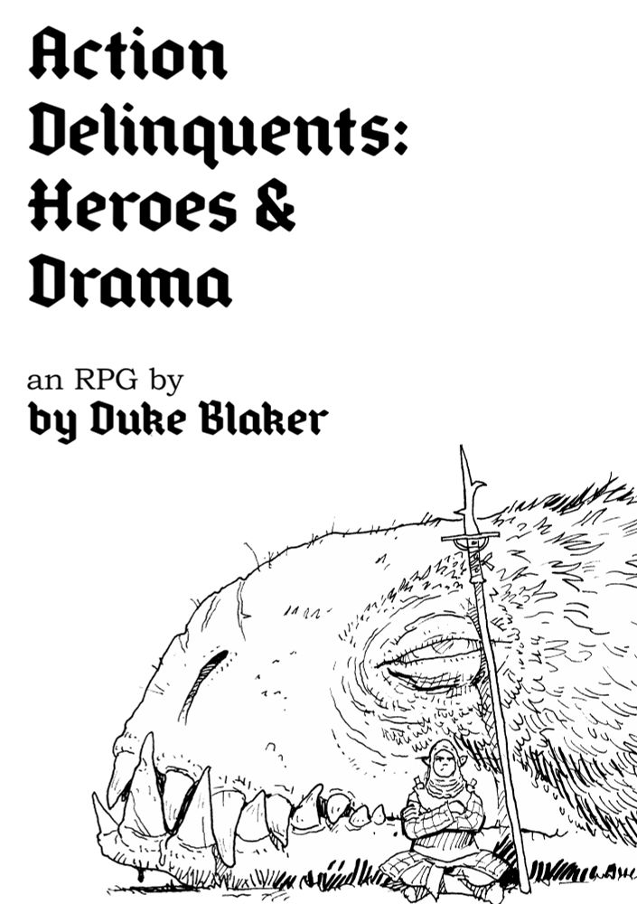 The cover for a TTRPG called Action Delinquents 