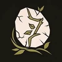 Icon of the Sinner Sinclair from Limbus Company, a cracked egg with a angular green line with two small dashes next to it, a popular interpretation of the Mark of Cain