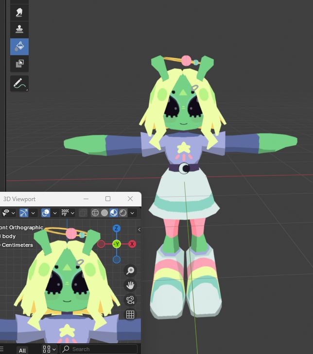 a blender screenshot of a 3d alien girl