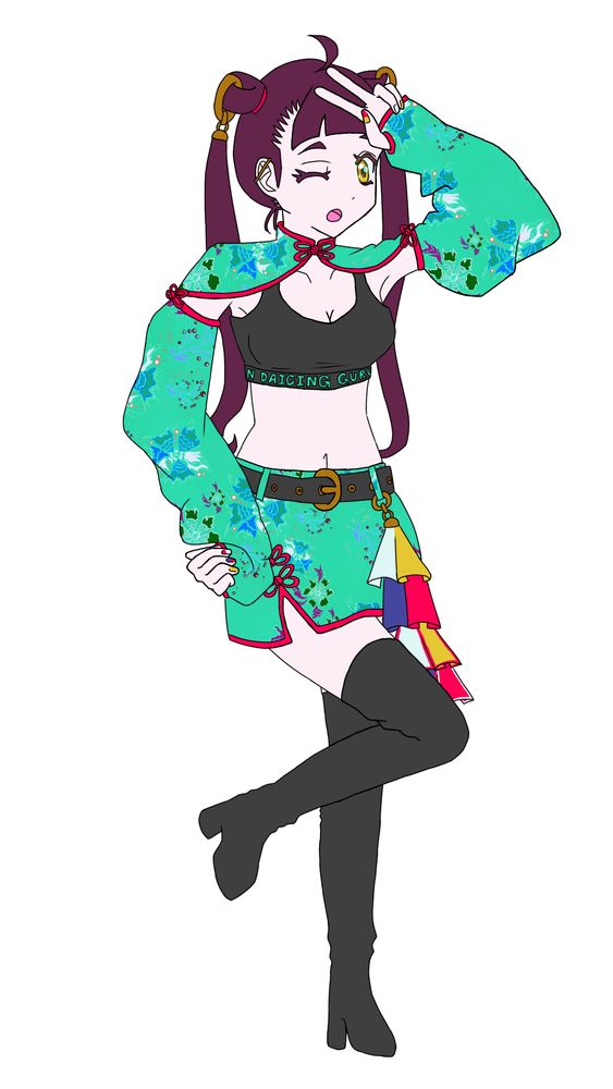 清擬人化
満州の民族衣装由来のチャイナドレス風
腰のヒラヒラは八旗
最後の王朝ということでラストアイドルを名乗る