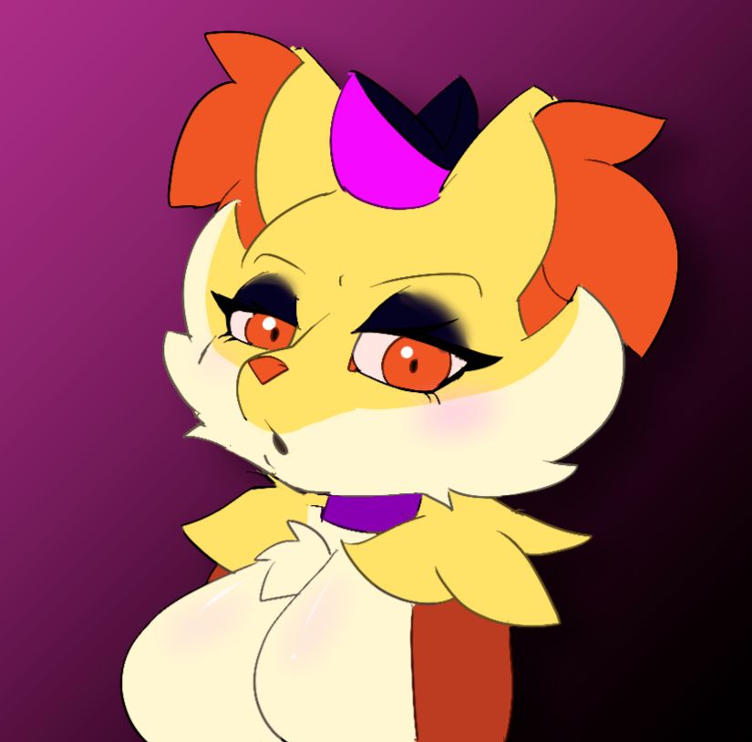 A Delphox girl with eyeshadow wearing a CNT-FAI militia hat, recolored with the pink-black of queer anarchism.
Also she has boobs.