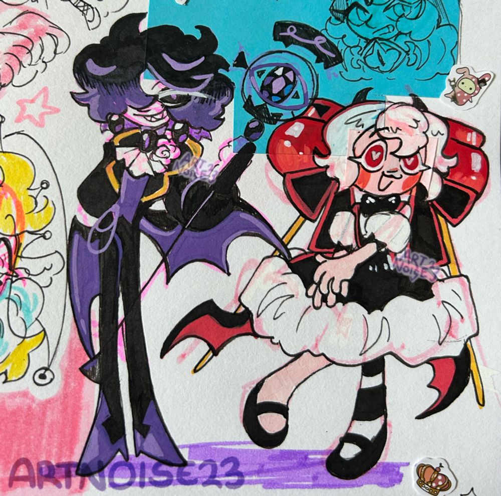 Black Sapphire Cookie and Candy Apple Cookie painted with pens and acrylic paint pens