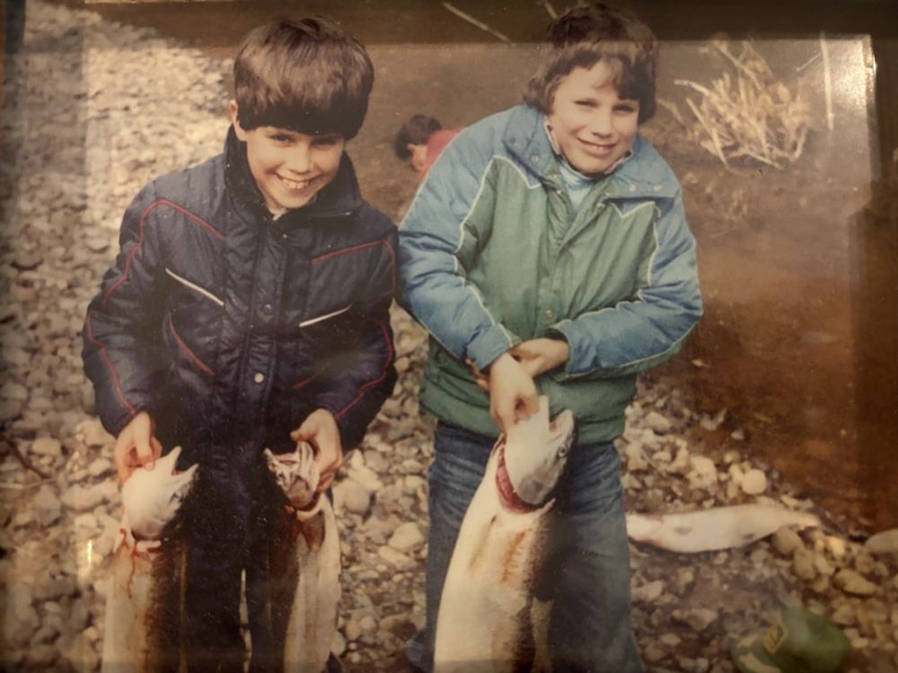 Steelhead fishing in Oregon with my dad and brother 40 years ago. That's him behind us.