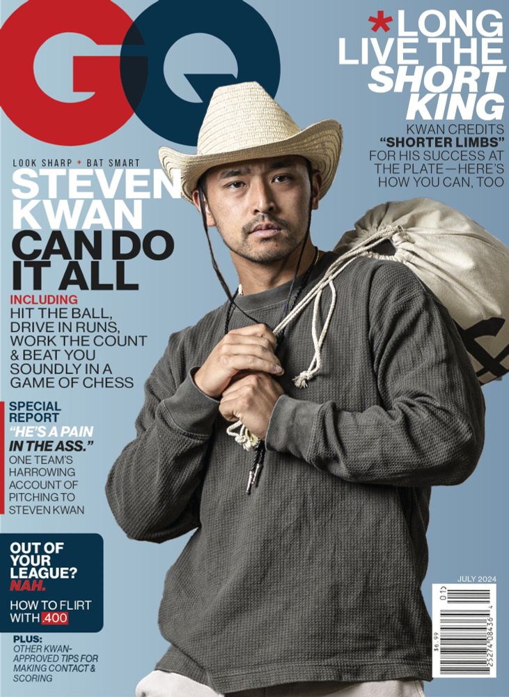 A spoof GQ magazine cover featuring Steven Kwan.
