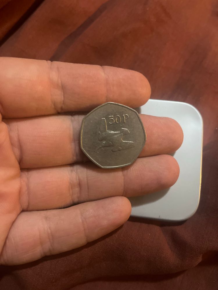 Irish pre-euro 50 pence feature the woodcock and the Irish hard on the reverse. Did you know only 3 high medieval harps exist today! One being the Brian Boru harp the symbol of Ireland.