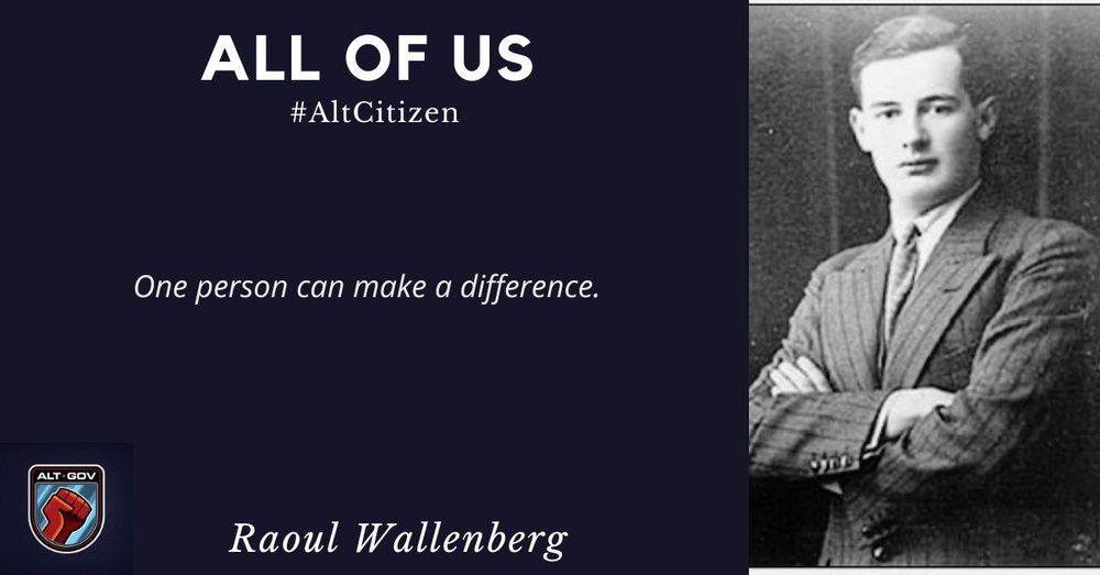 B&W photo of young man with quote "One person can make a difference" with hashtag AltCitizen