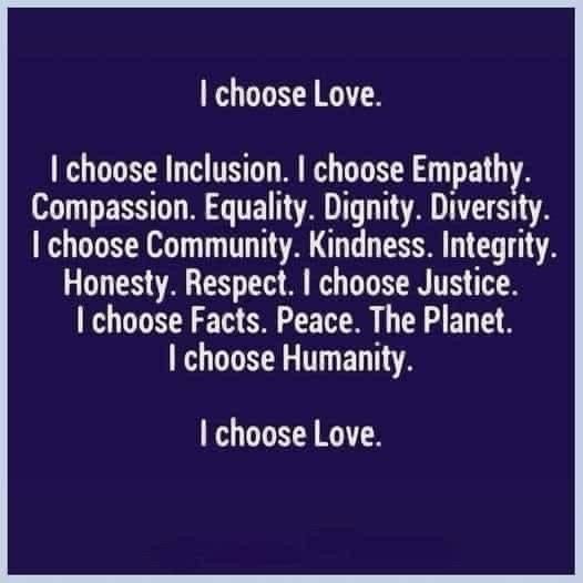 Poem about choosing love and other good and right things