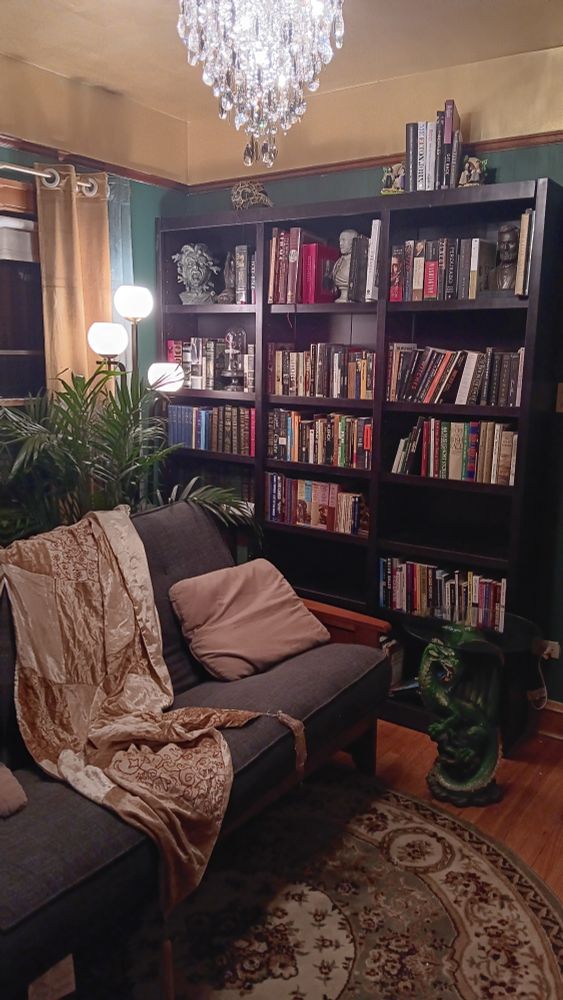 Reverse view of last to show dragon table and lights and fern