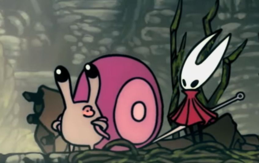 Nuu e Hornet na floresta em Silksong