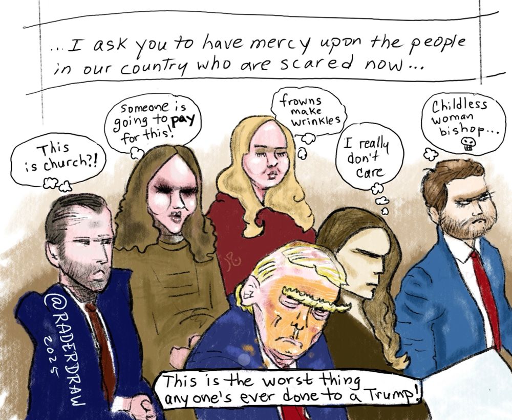 The Trump family attends church and is angered at the sermon about showing mercy. 