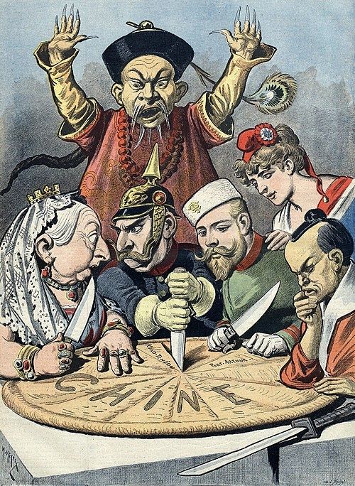 Karikatur aus den 1890ern, Quelle: https://commons.wikimedia.org/wiki/File:China_imperialism_cartoon.jpg#filelinks
