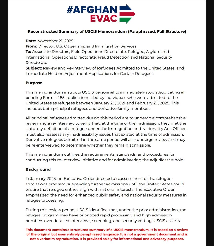 Reconstructed Summary of USCIS Memorandum (Paraphrased, Full Structure), page 1 of 3