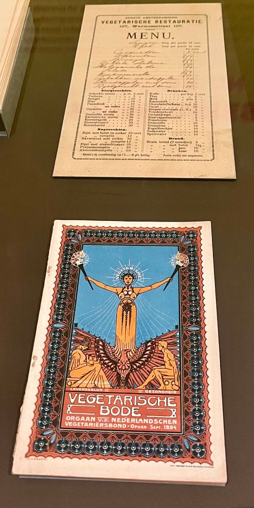 Early vegetarian publication & restaurant menu