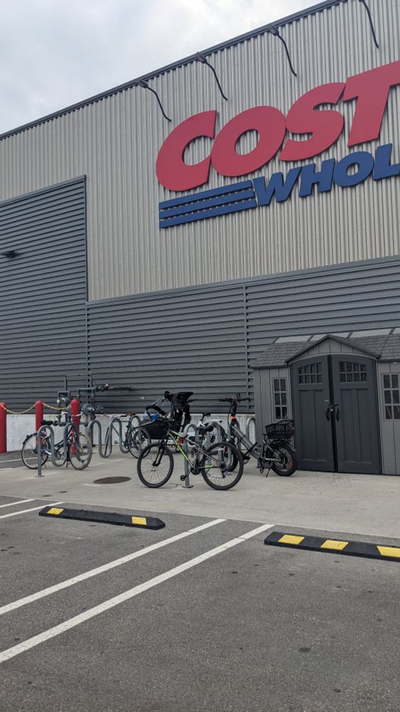 Costco bike parking with 5 bikes