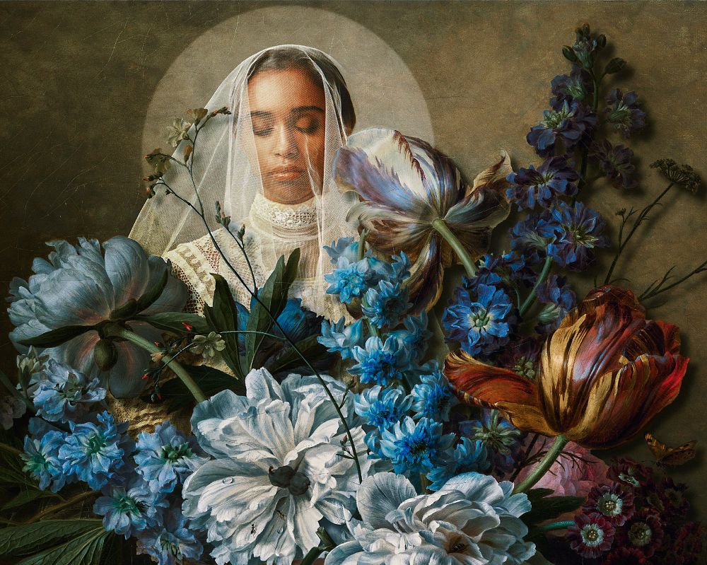 The Bride behind all Flowers