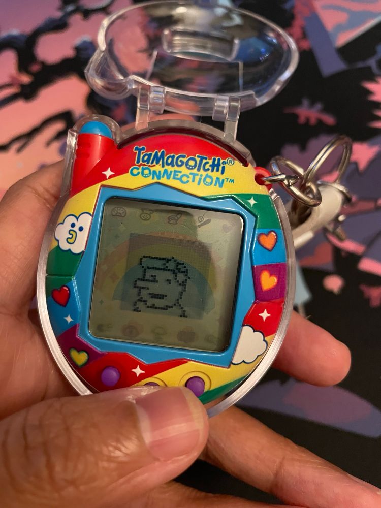 Tamagotchi connection, showing Bill wearing the bow and sassily swaying from left to right.