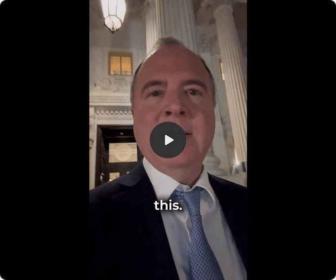 Sen. Adam Schiff on Substack