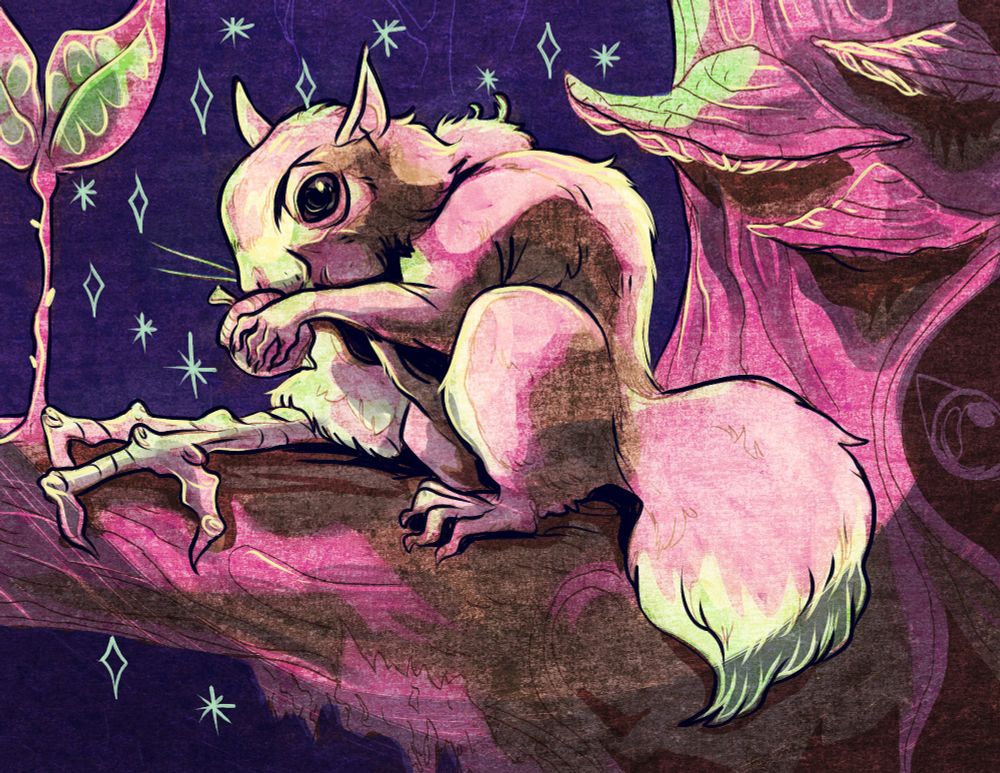 squirrel with a crow limb #art #inktober 