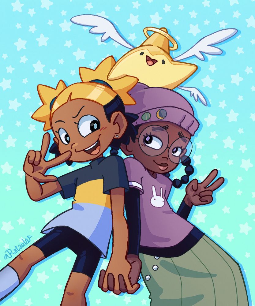 Fanart of Aika, Zira and Hoshi bein' cute (from Pretty Pretty Please I Don't Want to be a Magical Girl by Kiana Khansmith) 