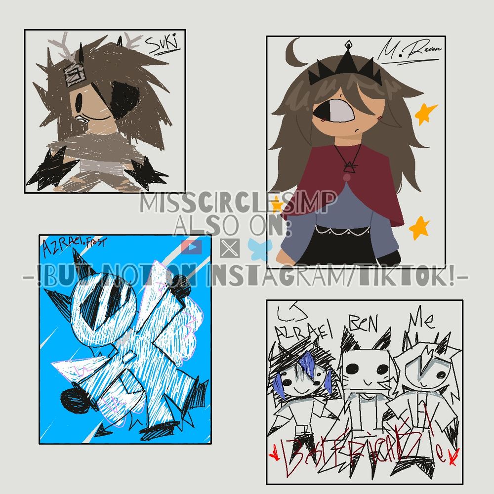 First One is By suki-My Oc!
Second one By miss Raven-My Oc!
Third One by Azrael.Frost-My Oc!
Last one By Cj -My Oc!
FPE