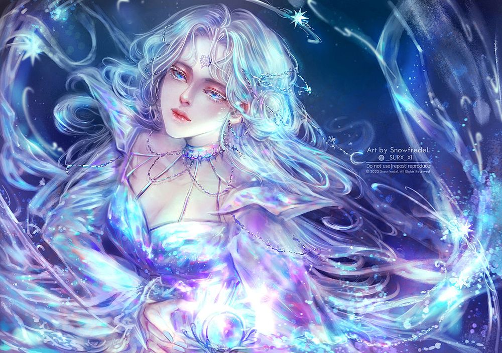 star seed hologram colors femaie in fantasy theme digital art by snowfredel