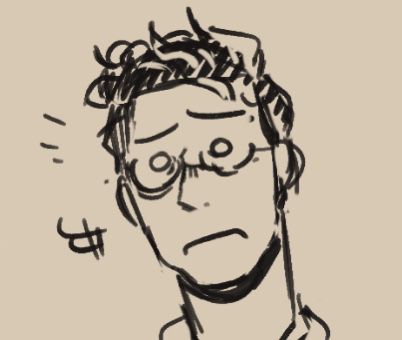 A very shocked drawing of a chemistry professor OC. I'm so sorry I hurt you.