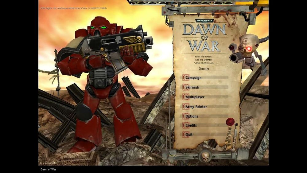 Dawn of War Title Menu screen