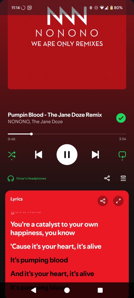 

You're a catalyst to your own happiness, you know

'Cause it's your heart, it's alive

It's pumping blood

And it's your heart, it's alive

It's pumping blood