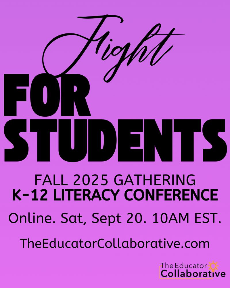 Image of the conference theme: For Students. Bold black text on a violet background with the date and time.