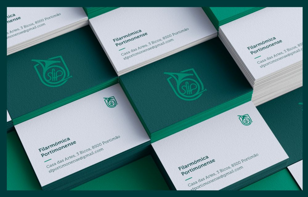 Filarmónica Portimonense visual identity - business card mockup 