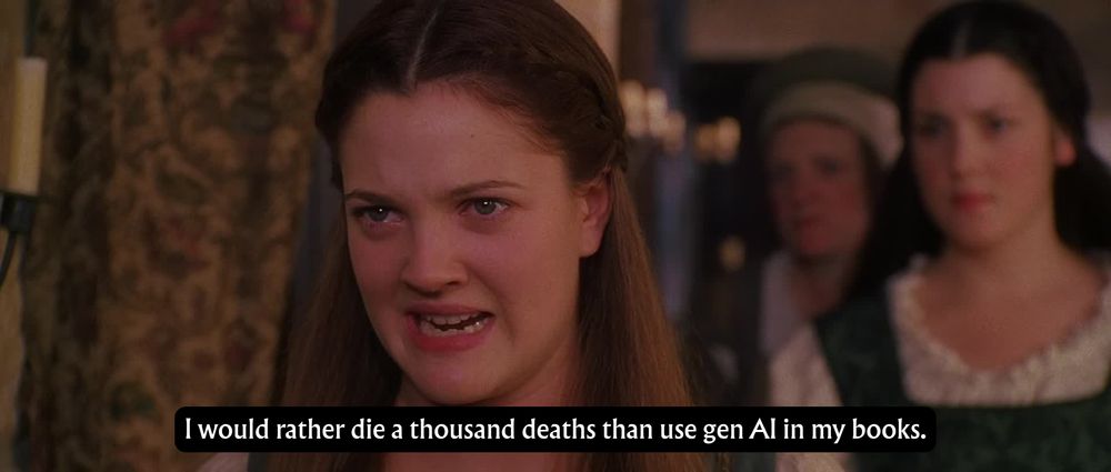 Danielle in Ever After: I would rather die a thousand deaths than use gen AI in my books.