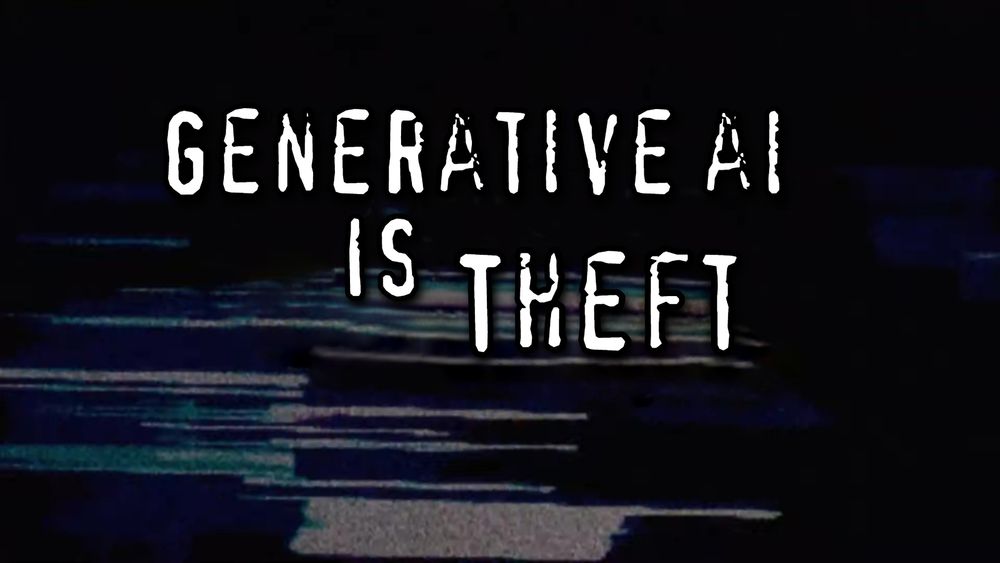 'Generative AI is Theft' meme in the style of 'You Wouldn't Steal a Website'. Made over at https://youwouldntsteala.website/editor.html