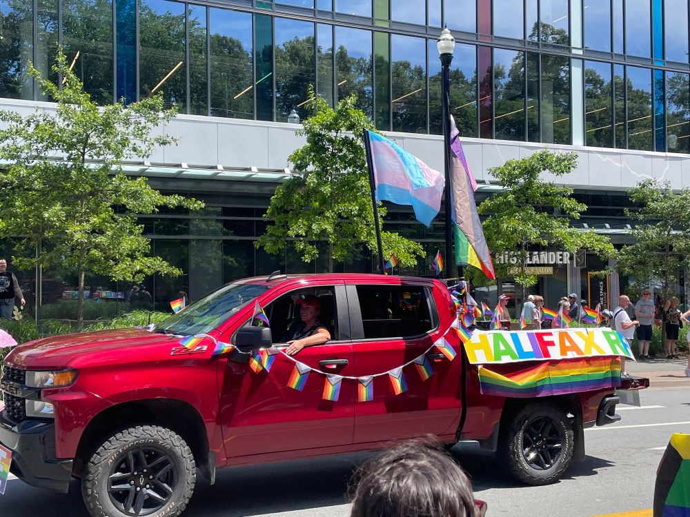 Truck with Pride flags 