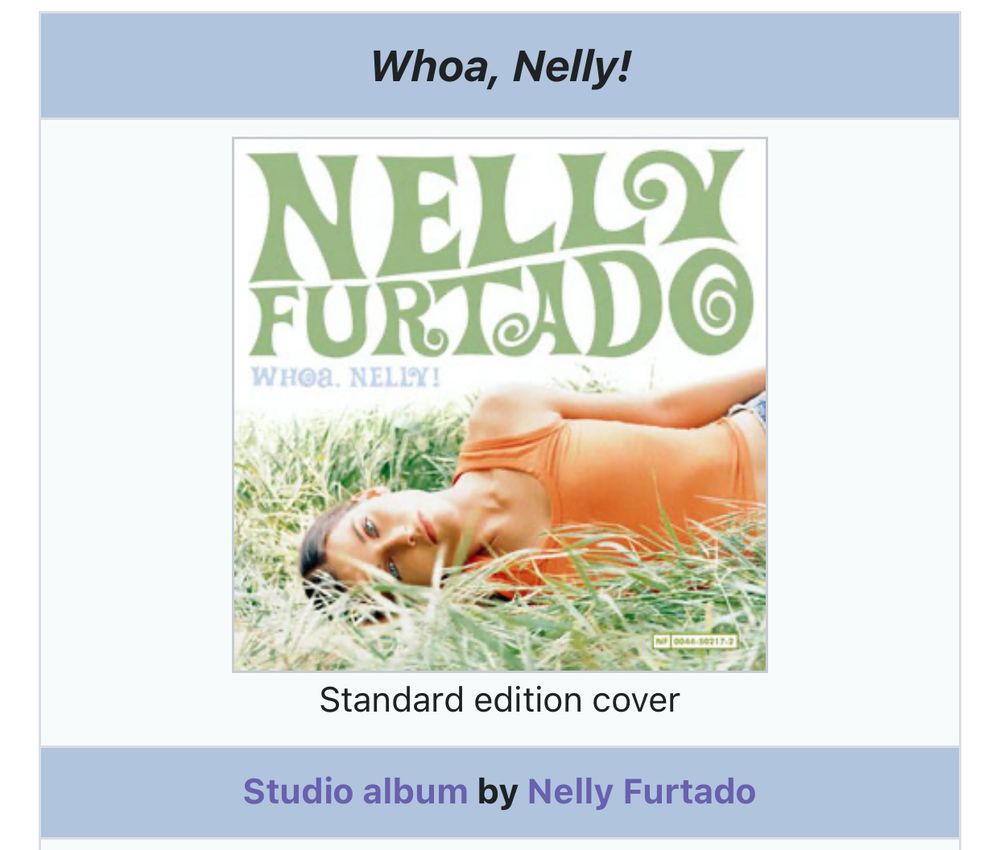 “Woah, Nelly!” - debut album by Nelly Furtado