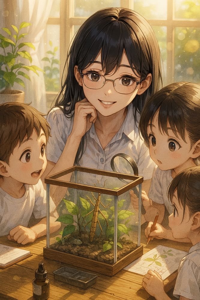 (宇都宮ユリ ＆ 図書館に来る子どもたち)